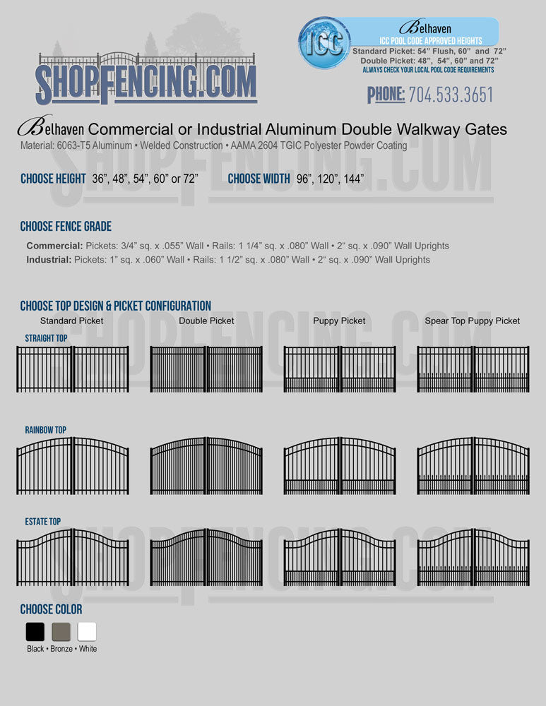 Belhaven Commercial or Industrial Aluminum Double Walkway Gates – Shop ...